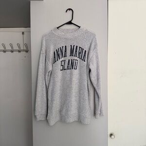 Anna Maria Island Mock Neck Gray Sweatshirt